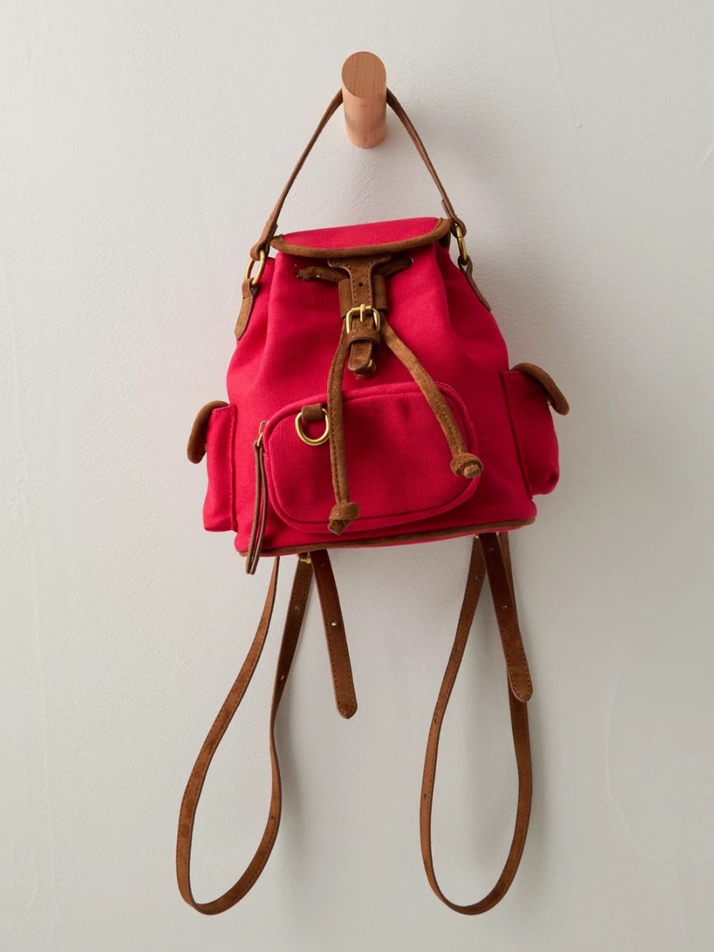 Red Mini Backpack Shoulder Bag Purse